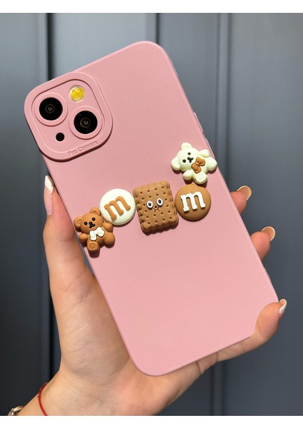 Apple iPhone 13 Uyumlu Kamera Korumalı Ayıcık Figürlü Chocolate Bear Kılıf