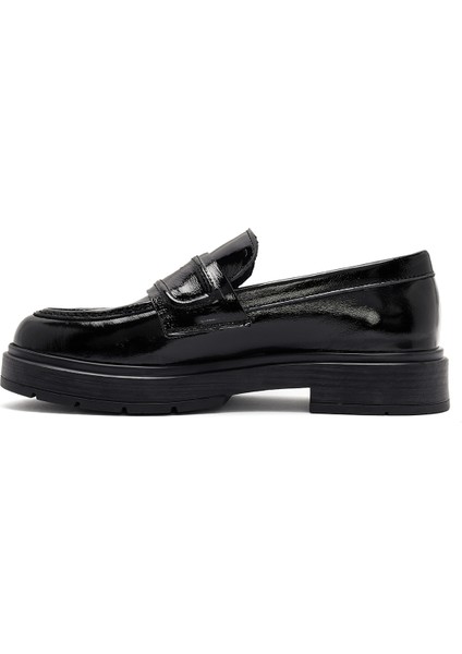 Kadın Siyah Rugan Deri Makosen Loafer 24WFD183916 fiyatları