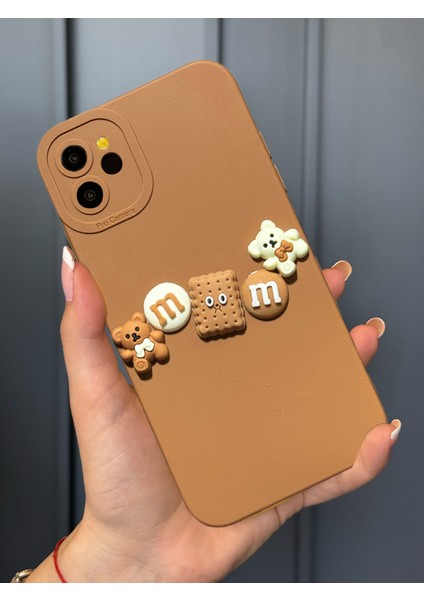 iPhone 11 Uyumlu Kamera Korumalı Ayıcık Figürlü Chocolate Bear Kılıf