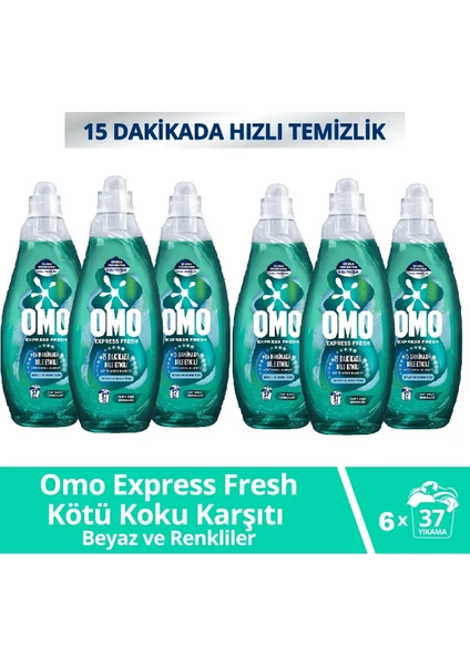 Express Fresh Kötü Koku Karşıtı Beyaz & Renkliler Sıvı Çamaşır Deterjanı 1480 ml x 6 Adet