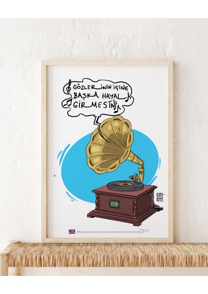 Gramofonlu Poster (48X68CM) fiyatları