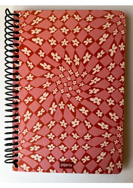 Çiçek, Çizgisiz Defter, Spiralli, Sert Kapaklı, 16X23CM, 100 Yaprak