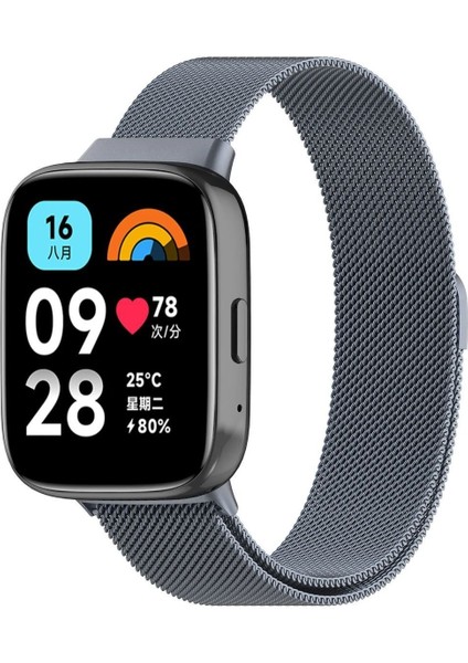 Redmi Watch 3 Active Uyumlu Kordon Kayış Bileklik Metal Hasır Örgü Kordon ile Şık ve Dayanıklı