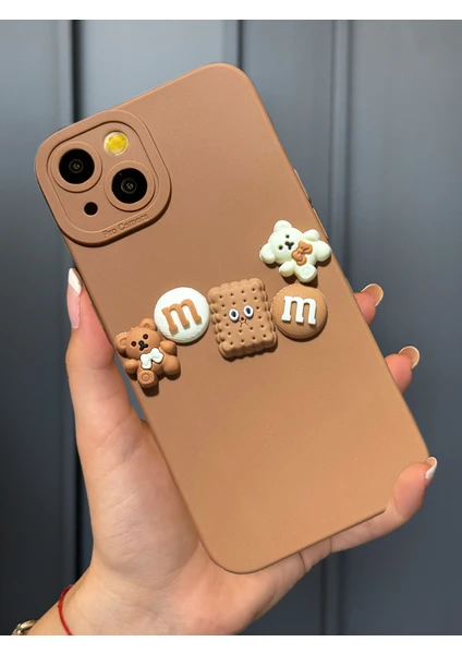 iPhone 13 Uyumlu Kamera Korumalı Ayıcık Figürlü Chocolate Bear Kılıf