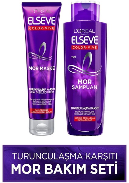 Elseve Mor Şampuan 200 ml + L'oréal Paris Mor Maske 150 ml