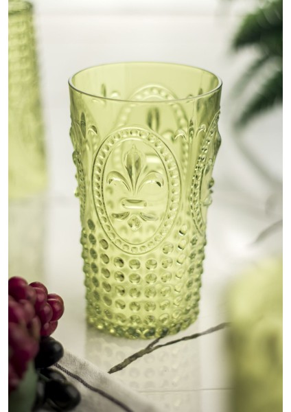 Akrilik Yeşil 6 Lı Uzun Bardak & Su Meşrubat Bardağı 750 ml ( Büyük Boy & Cam Değildir )