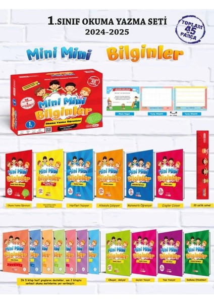 (Sınıf: 1) Okuma Yazma Seti Mini Mini Bilginler Okuma Yazma Öğreniyor