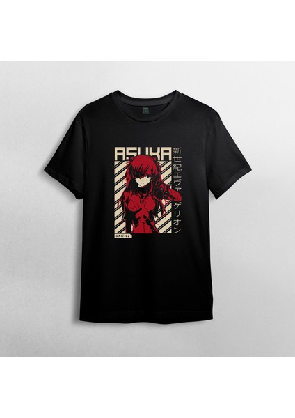 Neon Genesis Evangelion Asuka %100 Pamuklu Bisiklet Yaka T-Shirt Model - 4