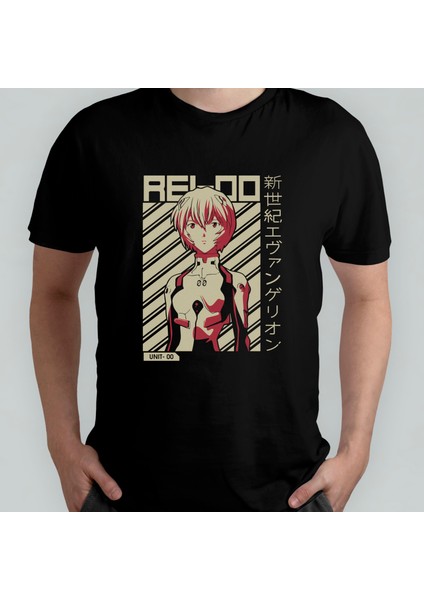 Neon Genesis Evangelion Rei %100 Pamuklu Bisiklet Yaka T-Shirt Model - 1