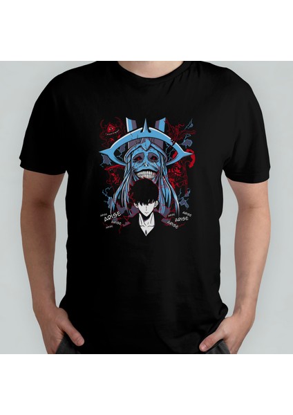 Solo Leveling %100 Pamuklu Bisiklet Yaka T-Shirt Model - 1