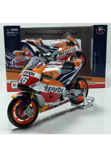 DİANOMİMAİSTO 1:18 ÖLÇEK 2018 Honda RCV213 Repsol 26/// DTM DANİ PEDROSA METAL Motosiklet