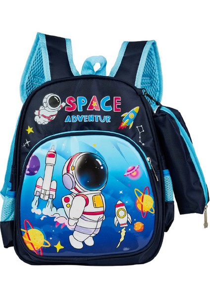 Karikatür Astronot Anaokulu Çocuk Sırt Çantası Çocuk Hediye Iki Parçalı Set (Yurt Dışından)