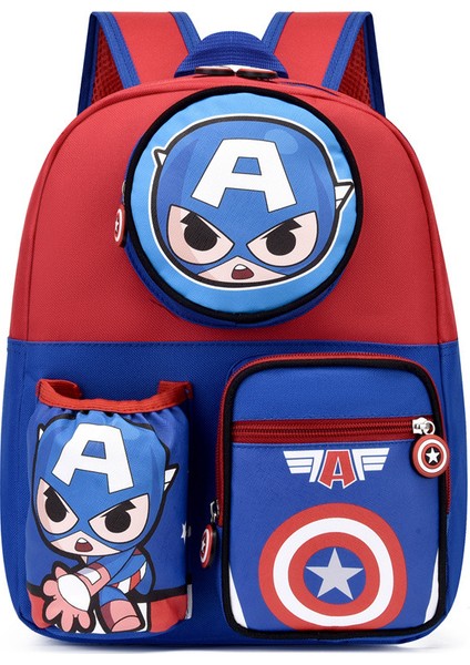Karikatür Kaptan Amerika Çocuk Sırt Çantası Çocuk Okula Dönüş Malzemeleri Hediye (Yurt Dışından)