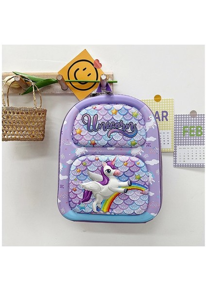 Mor Unicorn Anaokulu Çocuk Sırt Çantası Çocuk Hediyesi (Yurt Dışından)