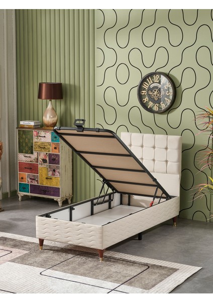 BENGÜ 90X190 3LÜ YATAK+BAZA+BAŞLIK SETİ