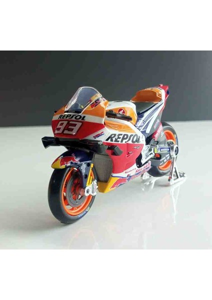 DİANOMİMAİSTO 1:18ÖLÇEK 2021 Honda RCV213 Repsol 93 DTM Marc Marquez METAL Motosiklet