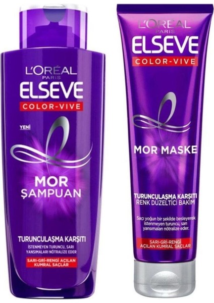 Elseve Turunculaşma Karşıtı Mor Şampuan + Maske Seti