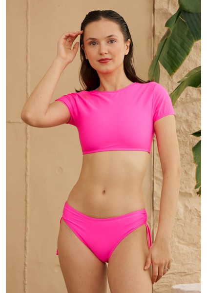 Starinci Mayo Genç Bikini Takımı Badyli Pembe Yarım Kol