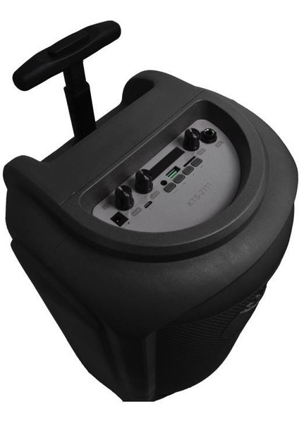 KTS-2111 Siyah Rgb Ledli Mikrofonlu Tekerlekli Bluetooth Hoparlör Speaker