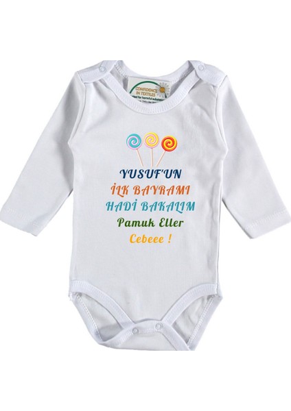 Ilk Bayramı Pamuk Eller Cebeee Yazılı Erkek Bebek Zıbın