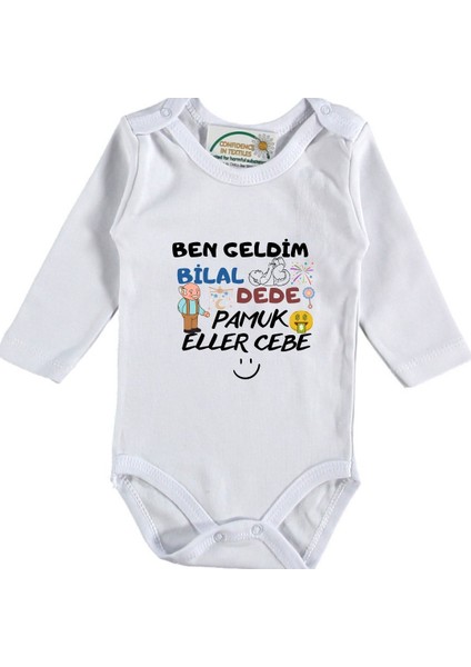 Ben Geldim Dede Pamuk Eller Cebe Yazılı Bebek Zıbını