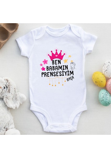 Ben Babamın Prensesiyim Yazılı Bebek Zıbın