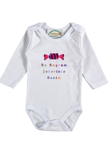 Bu Bayram Şekeriniz Benim Yazılı Bebek Zıbını