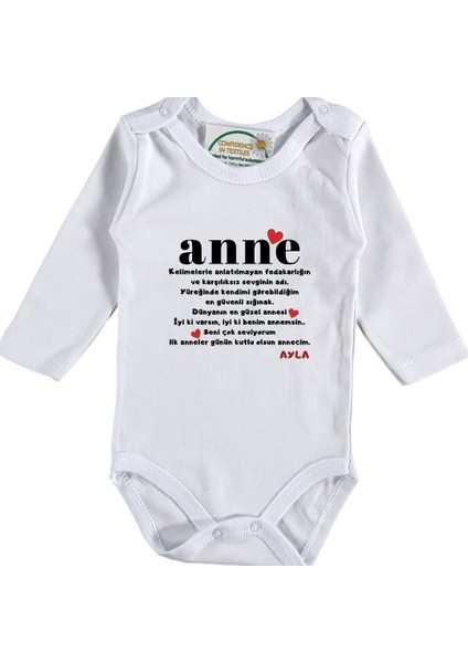 Anne Ilk Anneler Günü Hediyesi Yazılı Bebek Zıbını