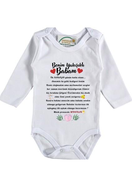 Babalar Günü Yazılı Kız Bebek Zıbını