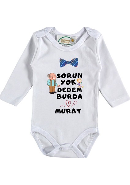Sorun Yok Dedem Burda Yazılı Erkek Bebek Zıbın