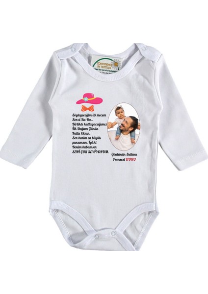 Babalar Günü Kutlu Olsun Yazılı Kız Bebek Zıbını