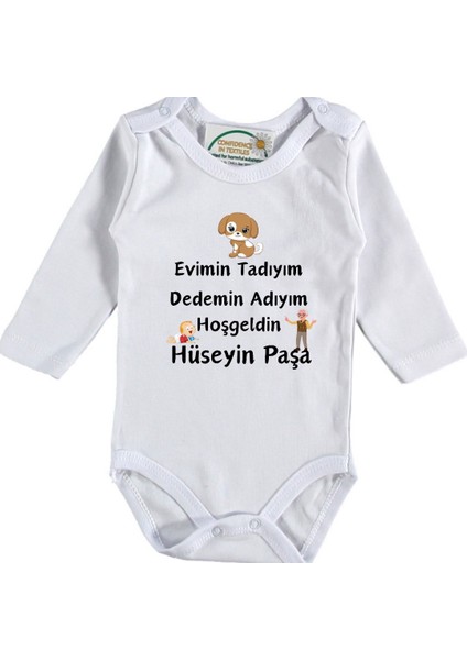 Evimin Tadıyım Dedemin Adıyım Yazılı Bebek Zıbın