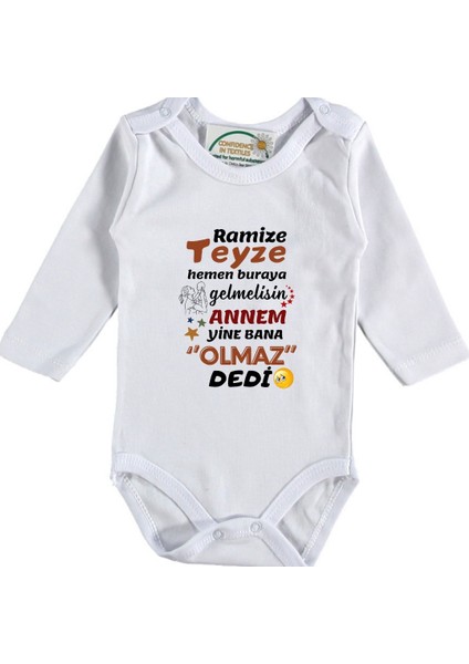 Teyze Hemen Buraya Gelmelisin Yazılı Bebek Zıbın