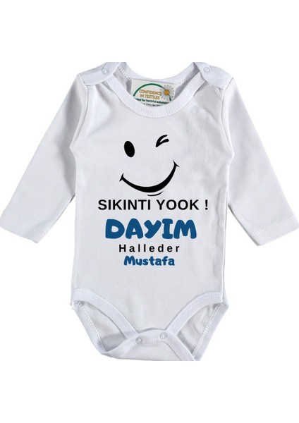 Sıkıntı Yok Dayım Halleder Yazılı Erkek Bebek Zıbın
