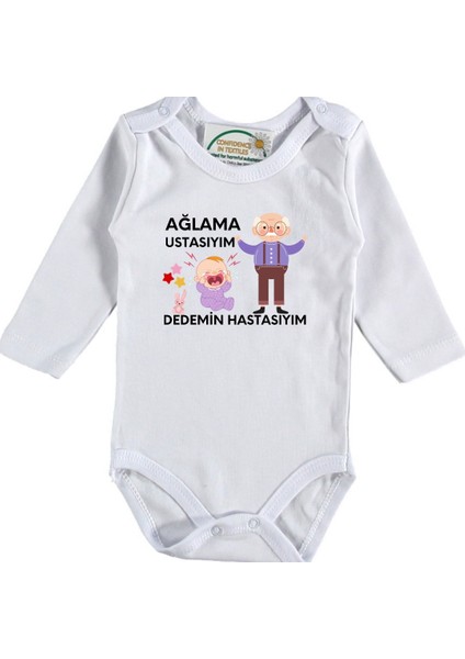 Yağlama Ustasıyım Dedemin Hastasıyım Yazılı Bebek Zıbın