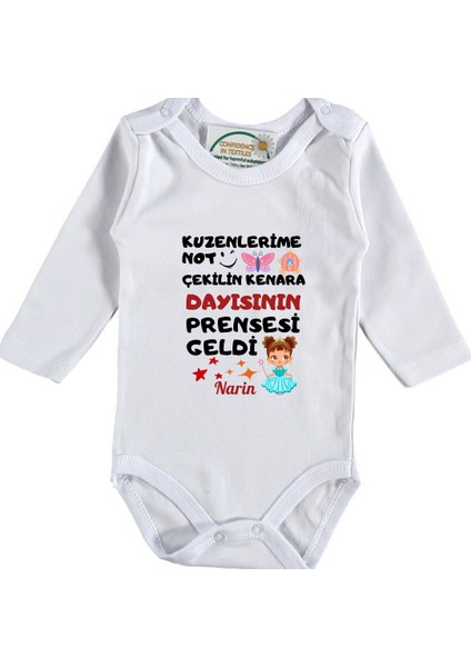 Çekilin Kenara Dayısının Prensesi Geldi Yazılı Kız Bebek Zıbın
