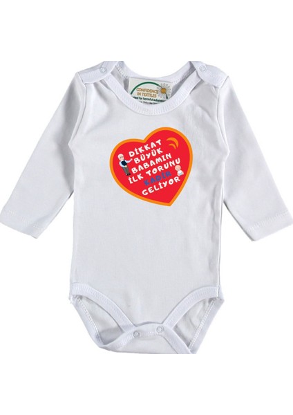 Baskılı Bebek Zıbın Dikkat Büyük Babamın Ilk Torunu Geliyor