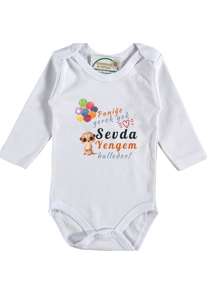 Paniğe Gerek Yok Yengem Halleder Yazılı Bebek Zıbını