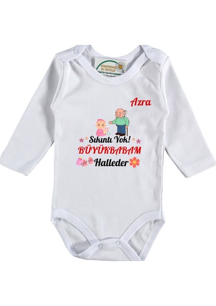 Sıkıntı Yok Büyük Babam Halleder Yazılı Kız Bebek Zıbın