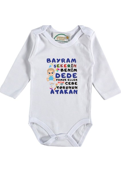 Baskılı Bebek Zıbın Bayram Şekeri Benim Dede