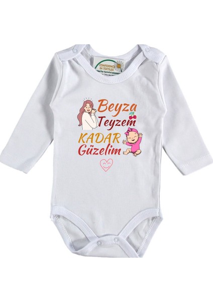 Teyzem Kadar Güzelim Yazılı Bebek Zıbın Tasarımı