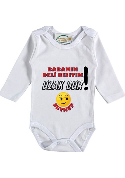 Babamın Deli Kızıyım Uzak Dur Yazılı Bebek Zıbın