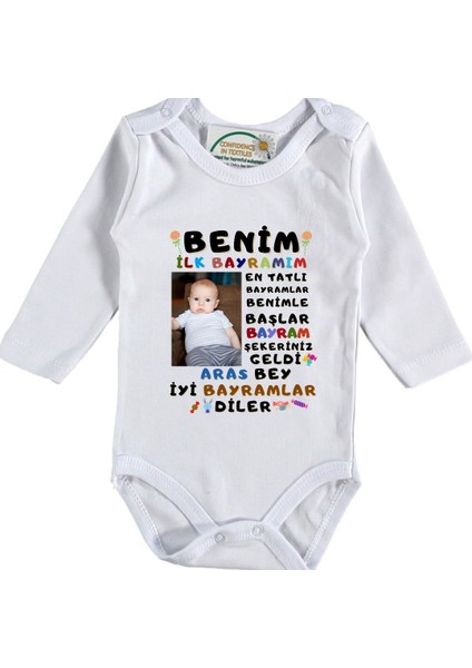 Benim Ilk Bayramım Iyi Bayramlar Dilerim Yazılı Bebek Zıbın