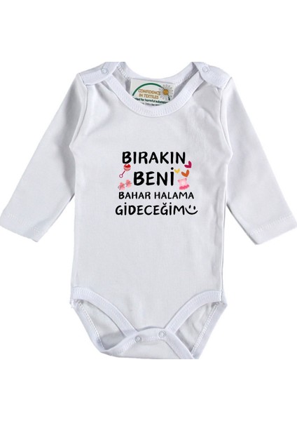 Bırakın Beni Teyzeme -Halama Gideceğim Yazılı Kız Bebek Zıbın