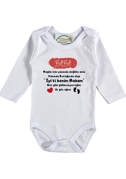 Babaya Mesaj Ilk Göz Yğırısı Yazılı Bebek Zıbın