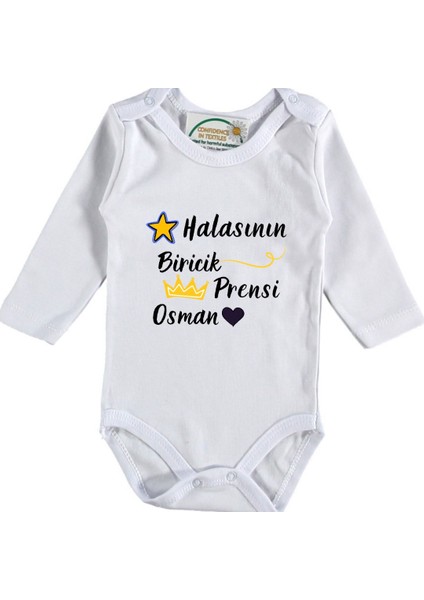 Halasının - Teyzesinin Biricik Prensi Yazılı Bebek Zıbın