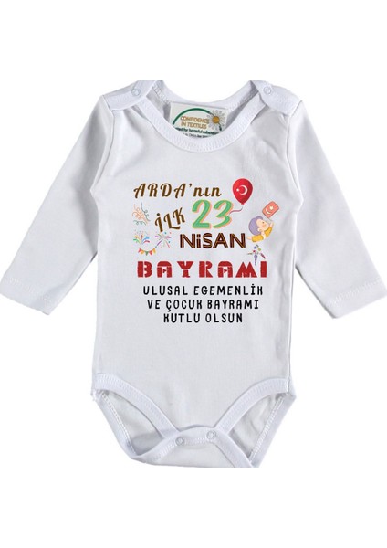 Ilk 23 Nisan Bayramı Yazılı Erkek Bebek Zıbın