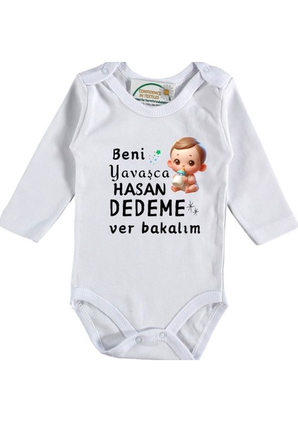 Beni Yavaşça Ver Bakalım Yazılı Bebek Zıbın