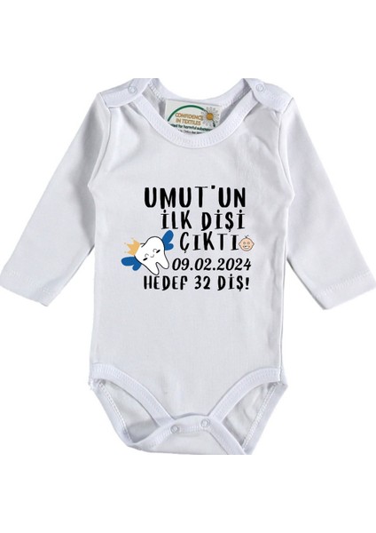 Ilk Dişi Çıktı Hedef 32 Diş Yazılı Bebek Zıbın
