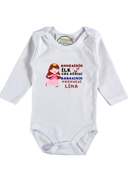 Annesinin Ilk Göz Ağrısı Babasının Prensesi Yazılı Kız Bebek Zıbını